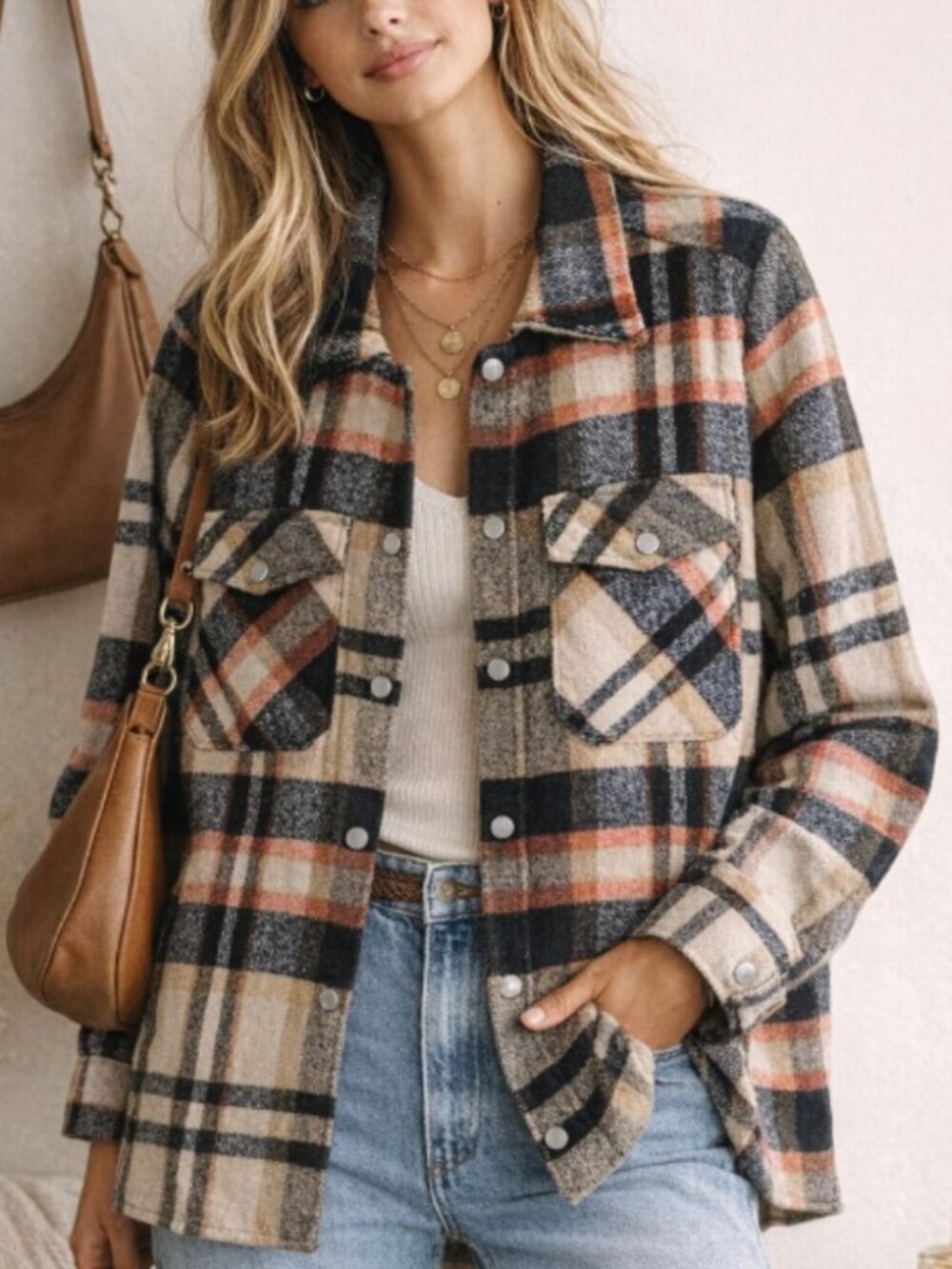 Blank NYC Plaid Shirt Jacket